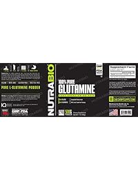 nutrabio 100% puro L-Glutamine Powder – 500 gramos – Prueba de hplc, MICRONIZED, unflavored, sin...