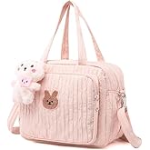 Lushandy Baby Diaper Bag Tote, Mom Bag Crossbody Diaper Bags Baby Travel Bags for Girl Pañaleras Para Bebe (Pink, Large)
