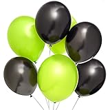 Black and Lime Green Latex Party Balloons