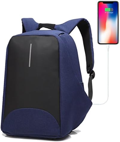 Anti-theft Business Laptop Backpack with USB Charging Port Fits to 15.6 Inch Computer Lightweight Water-resistant Knapsack Blue2 CB0408