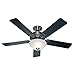 Hunter 53171 The Sonora 52-inch Antique Pewter Ceiling Fan with Five Black/Cherry Blades and Bowl Light Kit