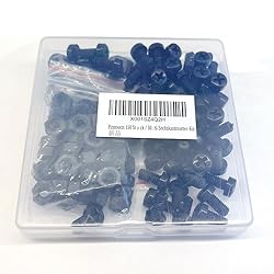 Pzsmocn 150 Pieces/50 Sets M6*12 mm Plastic Black