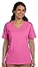 Hanes Women's ComfortSoft V-Neck Cotton T-Shirt, Pink, Large