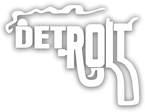 Detroit Gun Sticker Decal - USA Made Vinyl Bumper Stickers and Autmotive Decals