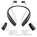 [Newest Design] Pkman Foldable Wireless Bluetooth Headphones, Neckband Sport Sweatproof Earphone,Retractable Earbuds,Stereo HI-Fi Sound,Noise Cancelling Headsets For IPhone Android Cellphone (Black)