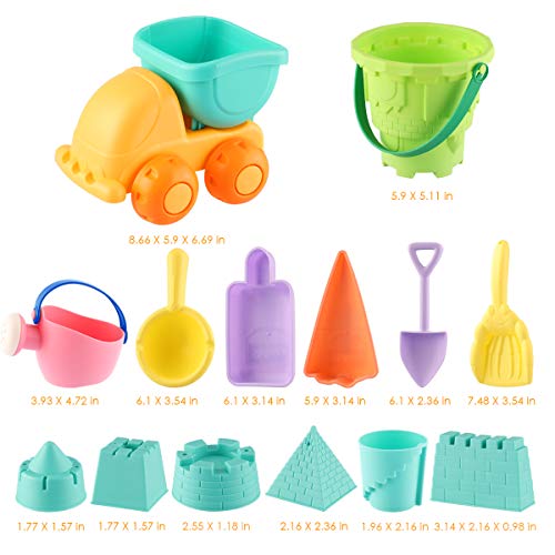 image for MINGPINHUIUS Kids Beach Toys Toddlers Beach Sand Toy Set with Bucket C