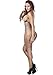 BAOQISHAN Women's Fishnet Sexy High Elasticity Crotchless Bodystocking Cupless Lingerie (Black)