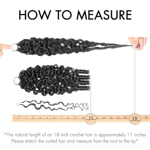 EINbeauty Crochet Human Hair 18 Inch Burmese Curly Crochet Hair 80strands 100g Pre-separated Feather Crochet Human Hair Invisible Crochet Hair Extensions Natural Black 1B#