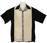 Retro Bowling Shirt Mambo Black and Cream