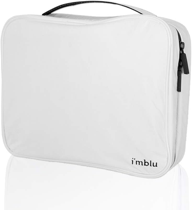 Hanging Travel Toiletry Bag for Women and Men - OTBHome Medium Business Toiletry Organizer - Dupont Tyvek Water Resistant Cosmetic Bag with Sturdy Hook for Bathroom Shower - White (Gift Box Package)