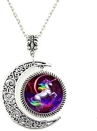Moon Pendant Pegasus Unicorn Time Necklace Wishing Jewelry Tree Necklace Art Deco Jewelry Gifts