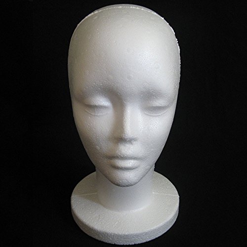 Female Styrofoam Wig Head Mannequins Manikin, Style, Model & Display Women's Wigs, Hats & Hairpieces Stand (Height: about 31cm/12.2in) - Thumbnail 4