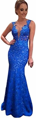 Pervobs Dress, Clearance! Women Long Dress Solid Lace Backless Sleeveless Evening Party Prom Bridesmaid Ball Gown Dresses