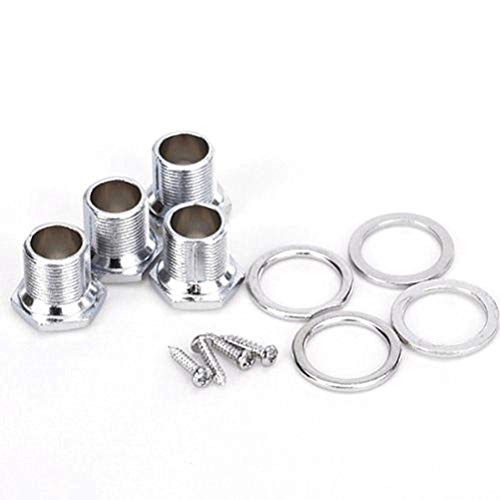 PIXNOR 4pcs 4R Bass Tuners Machine Heads Tuning Pegs (Silver) - Thumbnail 5