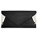 b.m.c BMC Womens PU Leather White Accent Envelope Clutch - Black