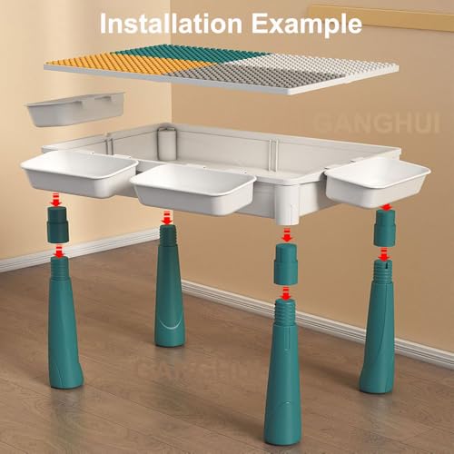 Multi-Functional Kids Activity Table & Chair Set,Building Block Play Surface,Sand/Water Station & Study Desk with Chairs - Multi-Functional Educational Toy for Boys & Girls Ages 3-8 Years