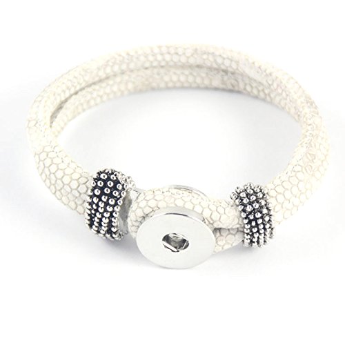 Simple Ever 22cm Multicolors Artificial Leather Bracelets Fit for 5.5mm 18mm Snap Button Charms Pack of 6