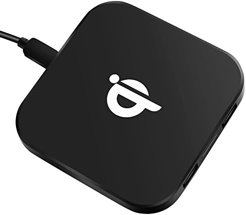 Hiro23 Qi Certified Wireless Charger Charging Pad（With Standard 2 USB Port )for iPhone 8 / 8 Plus, iPhone X,Nexus5 / 6 / 7,Samsung Galaxy Note 8/ Note 5,S8/ S8 Plus and All Qi-Enabled Devices, Black