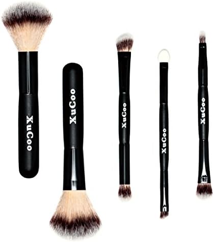 5 Pcs Professional Makeup Brushes Set Foundation Contour Blending Eyeshadow Lip Brush Blush Brush Travel set