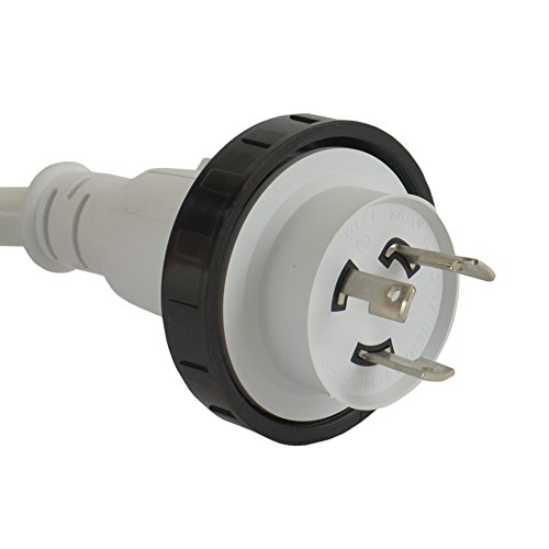 Conntek 17101-012RE 30Amp NEMA L5-30p to NEMA L5-30R Marine Shore Power with Light Indicator,12-Feet