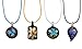 Bundle Monster Colorful Assorted Glass Murano Floral Pendant Necklace 8pc Set, 18