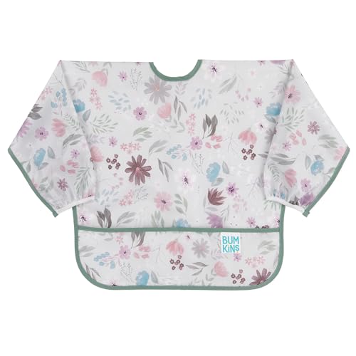 Bumkins Sleeved Bib for Girl or Boy, Baby and Toddler for 6-24 Mos, Essential M…