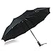 VATI Umbrella, Travel Umbrella Windproof with 210T Teflon Coating, Compact Folding Umbrellas with Ergonomic Handle, Auto Open/Close (Black) (Black)