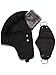 Simplicity Women Men's Weatherproof Faux Fur Lined Trapper Hat with Earflaps and Masks Black