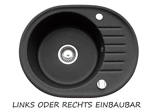 SCHWARZ-GRANITSPLE-EINBAUSPLE-KCHENSPLE-SPLE-SPLBECKEN-OVAL-DREHEXCENTER-10-JAHRE-GARANTIE