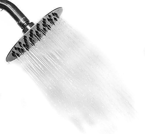 Pacific Rain Fixed Shower Head &amp; Filter | Rust Proof Stainless Steel With 61 High Pressure Silicone Nozzles &amp; Swivel Ball | Wall Or Ceiling Mounted | Compact, Sleek, Easy To Install &amp; Maintain