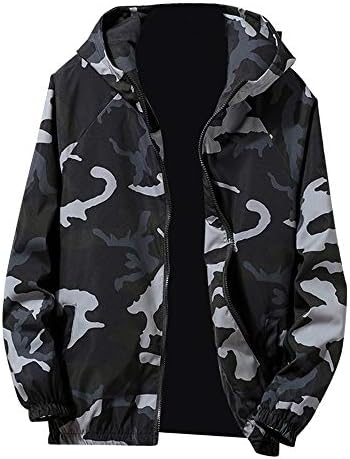 Amiley mens hoodies,Men's Fashion Camo Sport Hoodie Tops Full Zip Hooded Sweatshirt Outwear Jacket Coat