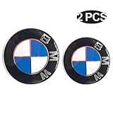 Sokey Replacement Front Hood and Rear Trunk Emblems Logo for BMW,Pack of 2 (82mm + 74mm)