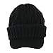 Warm Ribbed Cable Knit Winter Beanie Hat w/ Visor Brim, Snug Stretch Skully Cap