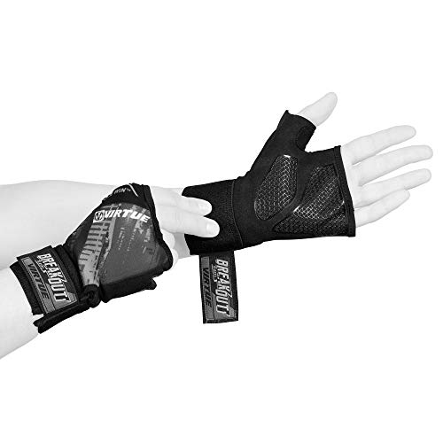 Virtue Breakout Gloves - Pro Half Hand Paintball Gloves - Graphic Black (LG/XL/2XL)