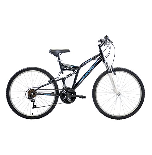 Mantis Ghost Full Suspension Mountain Bike, 26 inch Wheels, 18 inch Frame, Men’s Bike, Black