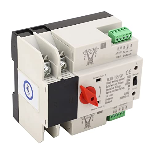 ZAWELIYO Interruptor de Transferencia Automática de Doble Potencia de 110V 100A con PC y Contactos Plateados Interruptor de de Transferencia de Generador P ATS para Montaje, PZ30