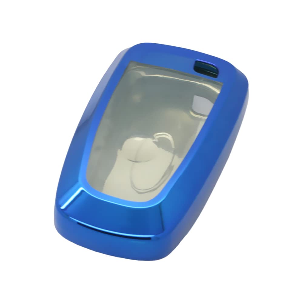 BROVACS Soft TPU Case Shell Cover Protector Holder Compatible with FORD Fusion Mustang F-150 F-250 LINCOLN Smart Remote Key Fob 2 3 4 5 Button SV9710 Blue