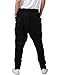 uxcell Men's Running Jogger Pants Basic Training Drawstring Sweatpants Trousers with Pockets Black 32-34