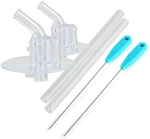 Dixter 2-Pack Replacement Straws for Thermos Funtainer 12 Ounce Bottle F401, BPA-FREE Straws with 2 Straw Cleaning Brushes
