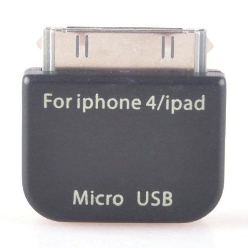 MOGOI(TM) Black Female Micro USB to Male 30 Pin Dock Apple Adapter Connecter for iPhone 4 iPad With MOGOI Accessory