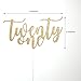NANASUKO 21st Birthday Cake Topper - twenty one - Double Sided Gold glitter - Premium quality Made in USA