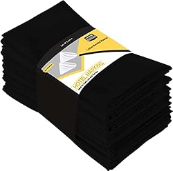 Utopia Kitchen Black Cloth Napkins [12 Pack, 18x18