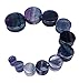 PAIR 8G-38mm Rainbow Fluorite Stone Plugs Tunnels Gauges Double Flare Organic Blue Purple