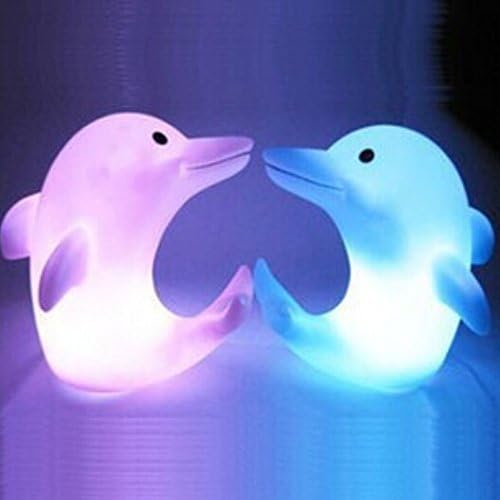 Color Changing Desk Bedroom Party Wedding Lamp LED Night Light,Dolphins