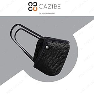 CAZIBE Men’s Cotton Anti-Microbial Unisex Face Mask (147_Black_One Size)