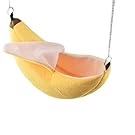 Banana Hamster Bed House Hammock Small Animal Bed House Cage Nest Hamster Accessories (S(8"3"3.5"), Yellow)
