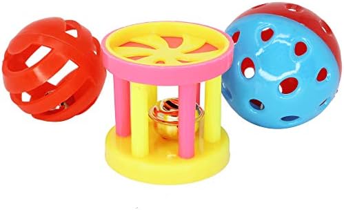 Bonka Bird Toys 1195 Play Three Colorful Foot Rolling Versatile Parrot Quaker Parrotlet Cockatiel