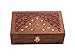 STORE INDYA Diwali Gifts Wooden Keepsake Storage Box Jewelry Trinket Holder Organizer Floral Hand Carvings with Brass Inlay