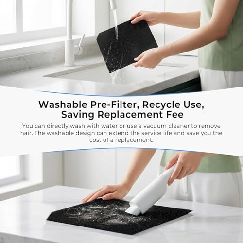 AIRTOK Home Air Purifier 170m² HEPA Filter Removes 99.97% Allergens Smoke Dust Pet Pollen Odor with Air Quality Monitoring PM 2.5 Aromatherapy Washable Filter