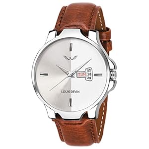 LOUIS DEVIN WT030 Leather Strap Analog Wrist Watch for Men